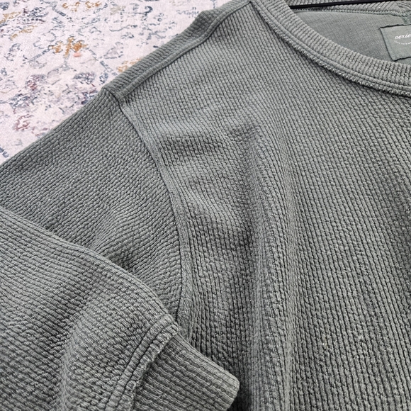 Aerie Ribbed Green V-Neck Pullover Oversized Sweatshirt XL - Picture 2 of 8